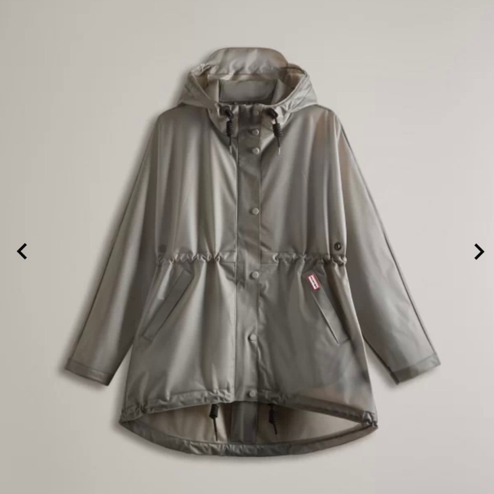 NWOT Hunter Waterproof Vinyl Smock Women’s Medium Gray Transparent Rain Coat